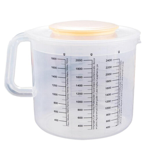 Graduated Plastic Household Measuring Cup With Lid Scale Marking for Cooking Baking 2.5l
