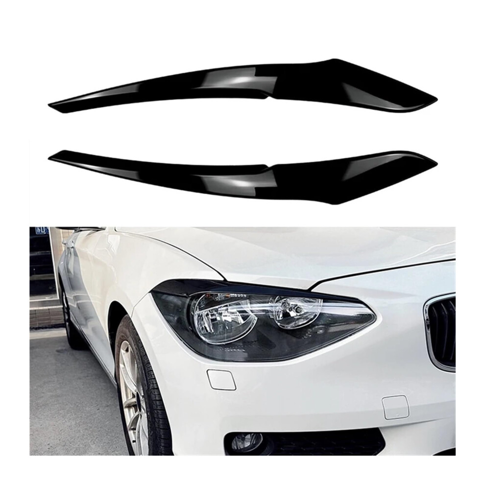 Car Headlights Eyebrows, Abs Carbon Fiber Look, Headlight Eyebrow Trim Compatible For Bmw F20 F21 1 Series 20112014(Gloss ) Black 689788523798