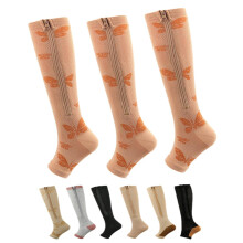 Hiking Zipper Compression Socks Women Men 2Pairs3 Pairs Calf Knee High 1520mmHg Open Toe Compression Stocking
