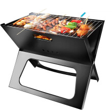 Charcoal Grill, Spacesaving Foldable BBQ Barbecue Grill, Large Grilling Surface and Capacity Grill for Camping, Travel, Garden, Outdoor