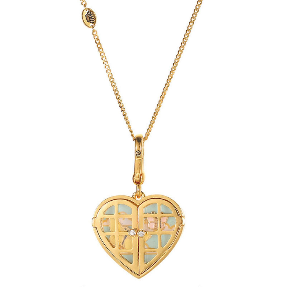 (As show, One size) Colorful And Sturdy Designs Necklace Trendy Enamel Butterfly Necklace With Small Heart Compartment for Fashionistas
