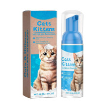 (As show, One size) Pet Dry Cleansing Mousse for Cats Bath Grooming Foam Natural Extracts Wash Freely Shampoo NonRinse Kittens Bath Foam