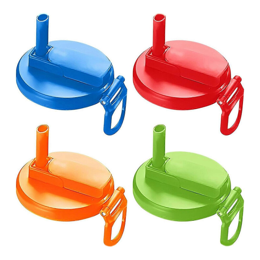 (mix 4 color, One size) Set Of 4 Colorful Silicone Sodas Can Lid Canned Beverages Beer Juice Can Caps Leak Proof Cans Covers with Drinking Straw