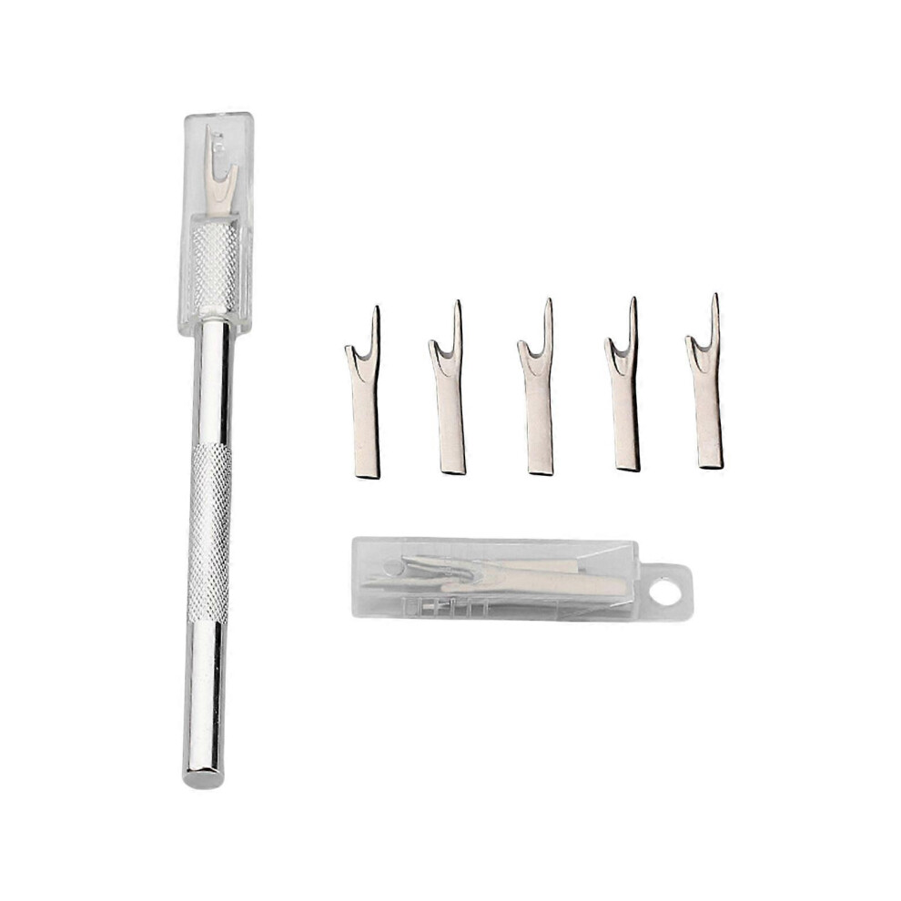 (As show, One size) Stitching Ripper with 5 Replacement Cutting Head Metal Sewing Thread Unpicker Sewing Seam Ripper for Sewing Embroidery