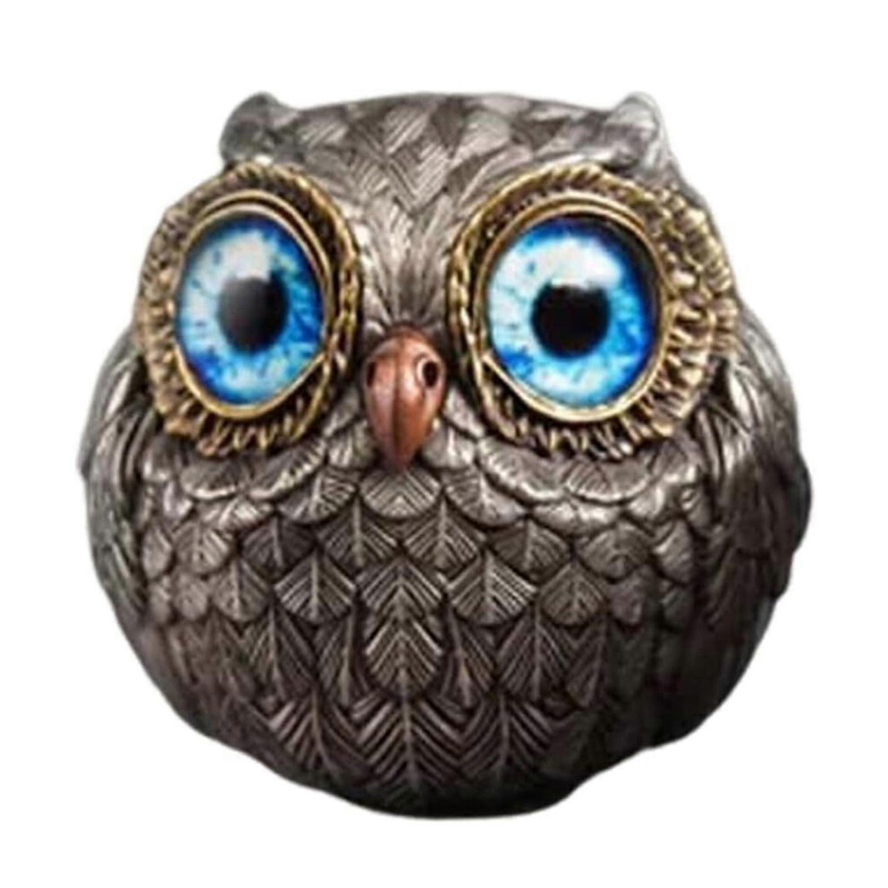 (Blue Eyes, One size) Home Decors Resin Owl Statue Adds Artistic Touch To Any Space Owl Sculpture For Nature Lover Animal Themed Collection