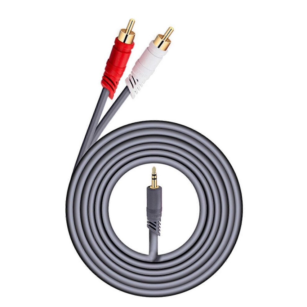 (5M, One Size) Premium Rcas Cable 3.5Mm To 2Rca Audios Cable Plate Connectors For Clear Signal Transmission Home Entertainment Gold 5083755710238
