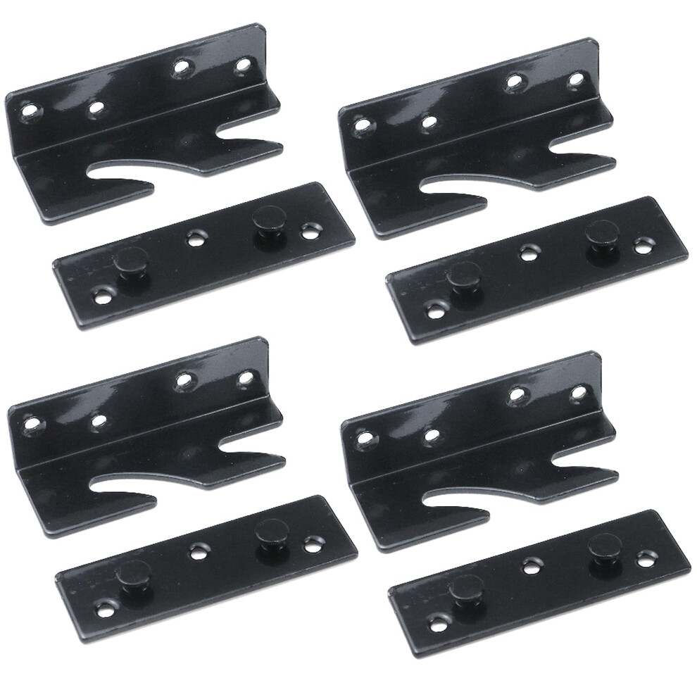 4 Sets Heavy-Duty Bed Rail Brackets For Frames Headboard Footboard 3.3-Inch 6493810775086