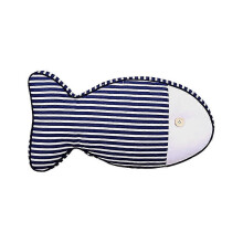 Novelty Pillow Fish Shape Blue Home Use Mediterranean Minimalist Nordic Style 1Set