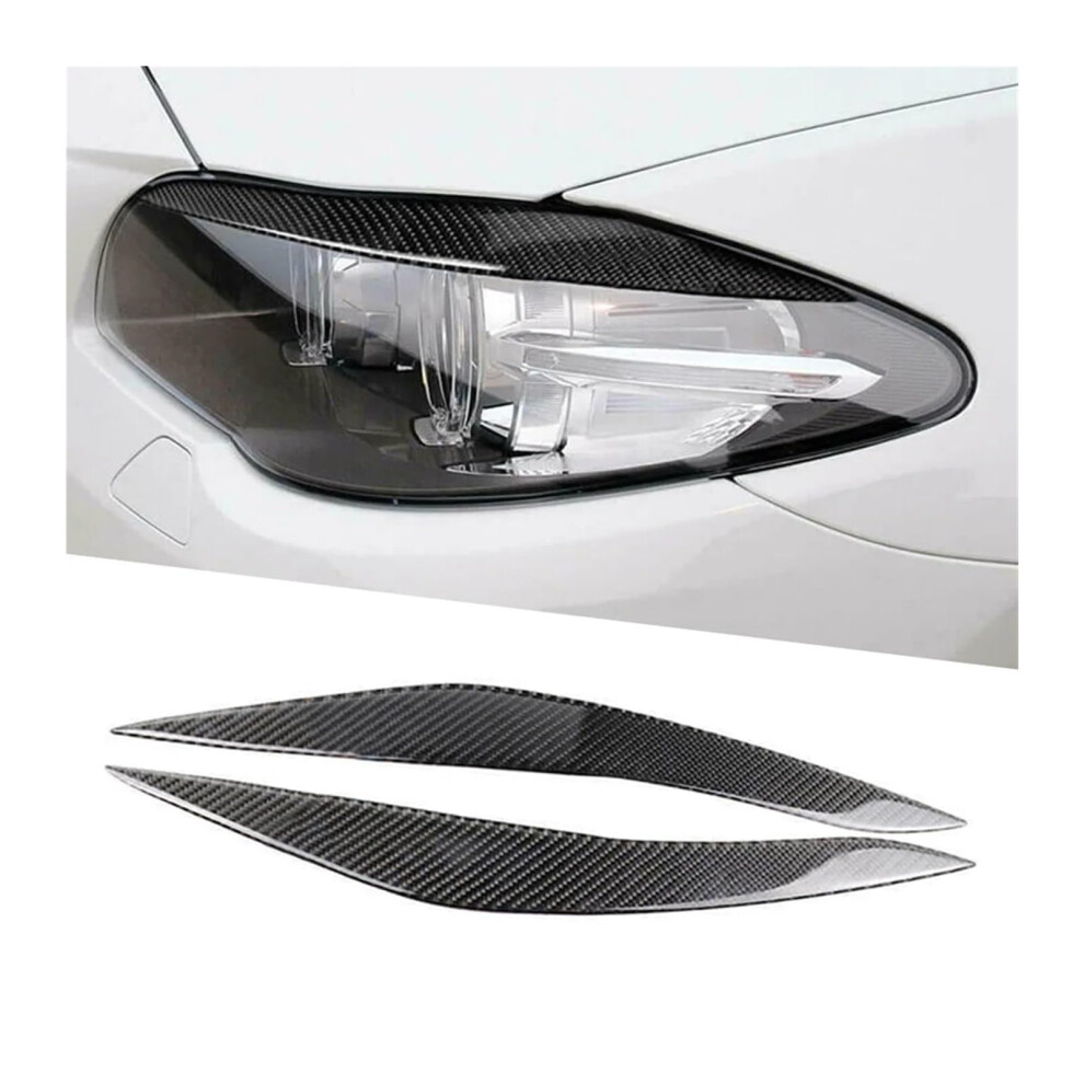 Car Carbon Fiber Look Headlight Eyebrow Eye Lashes Compatible With Bmw 5 Series F10 F18 520Li 525I 20112017 689788525440