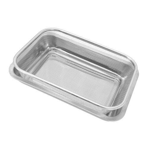 Oil Spill Net Strainer Tray Rectangular Colander Baking Tool Oil Drain Plate for Efficient Cooking