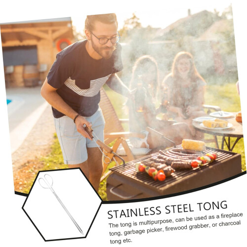 Multipurpose Stainless Steel Log Tongs for Fireplace Barbecue 53cm 1