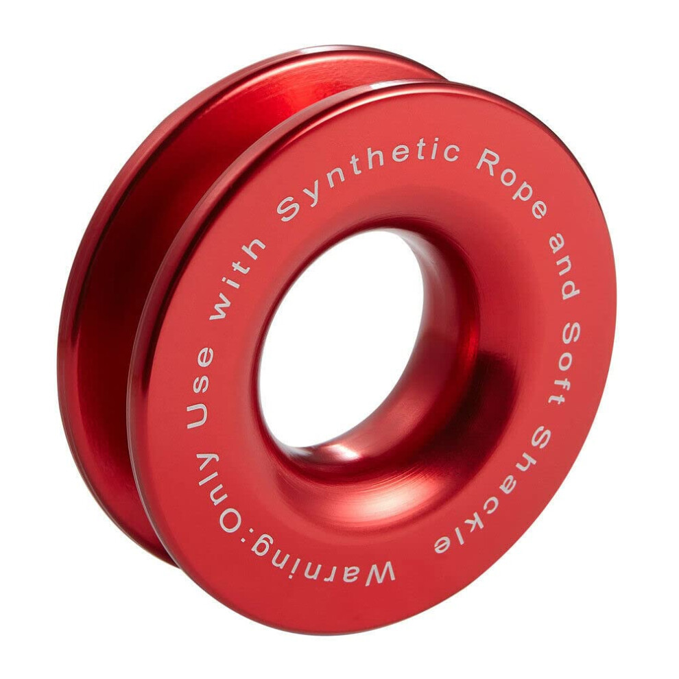 Snatch Recovery Ring For Atv Utv Suv Truck Offroad Vehicle Towing Soft Shackle Recovery, 41000Lbs Winch Snatch Block Pulley Towing Ring Red 689788526003