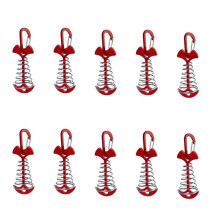 10PCS Fishbone Nail Rope Buckle Camping Tent Outdoor Deck Gap with Spring Fixing Nails Anchor Windpr