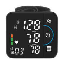 Bluetooth Voice Wrist Blood Pressure Monitor USB Rechargeable Large Display Tonometer Digital Sphygm