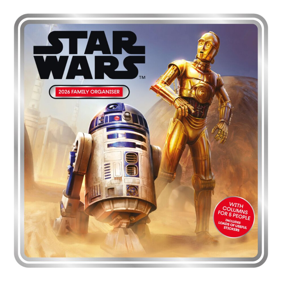 STAR WARS CLASSIC 2026 FAMILY ORGANISER CALENDAR (WITH STICKERS)