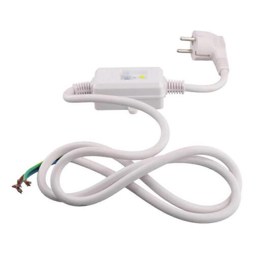 FI Circuit Breaker Socket Residual with Cable, EU Plug White 1