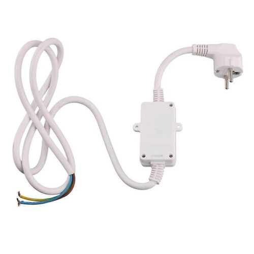 FI Circuit Breaker Socket Residual with Cable, EU Plug White 2