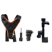 (As show, One size) Motorcycle Shots Full Face Helmet Chin Stand Mount Holder Helmet Bracket Mount Adapter Action Camera/Phone Accessories Orange