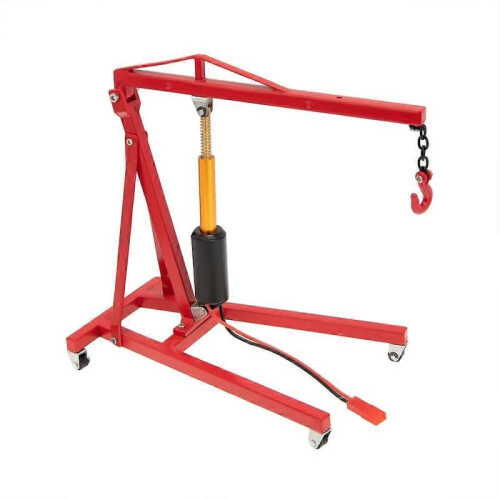 Metal Electric Crane Engine Stand Jack for 1/10 RC Crawler Car,Red