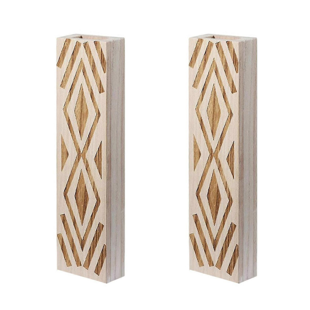 (pine, One size) Artistic Bohemia Type Wall Vases Wood Dried Flower Holder for Nature Home Decoration 2PCS