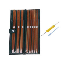(As show, One size) 44Pcs In 11Sizes Crochet Double Pointed Knitting Needles Set Sweater Knitwear DI 25CM