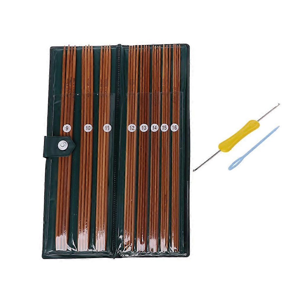 (As show, One size) 44Pcs In 11Sizes Crochet Double Pointed Knitting Needles Set Sweater Knitwear DI  25CM