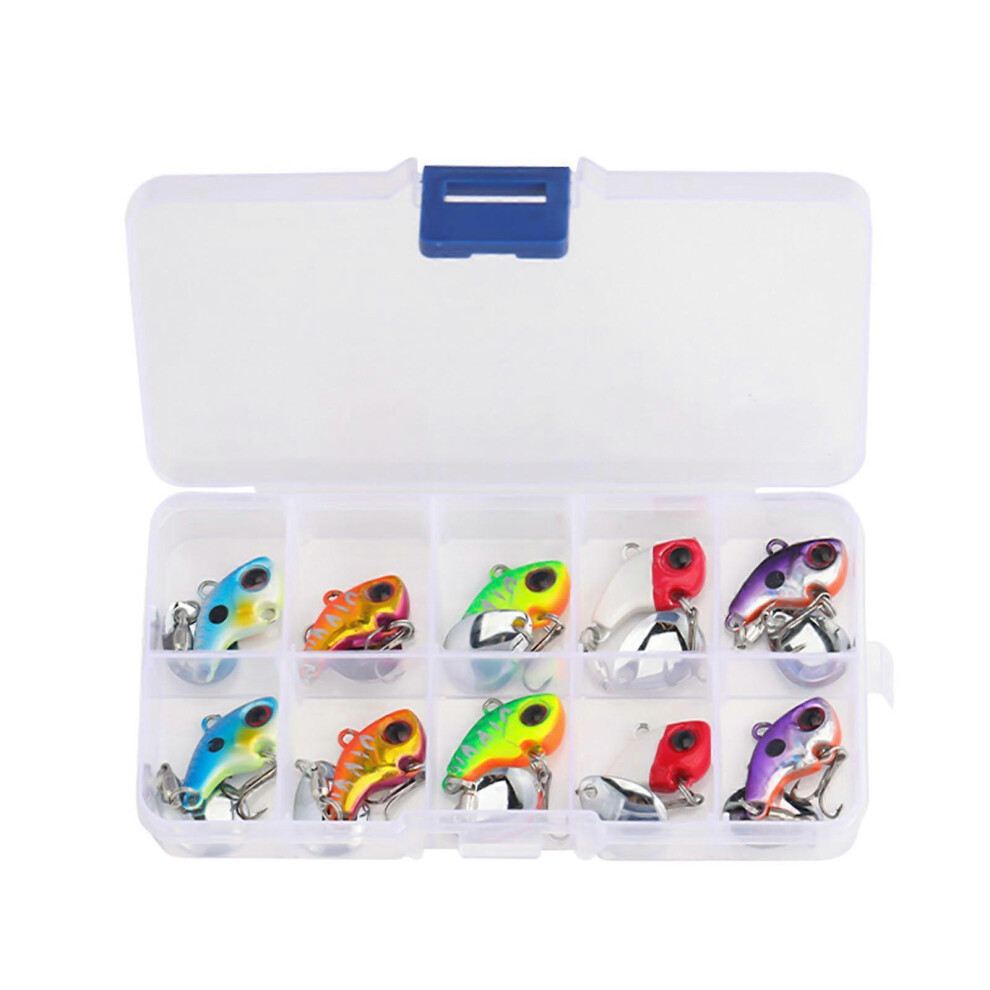 (10g, One size) 10Pcs Fishing Lures Metal VIB Baits Sinking Lures Fishing Spoon Trout Walleye Jigging Baits Fishing Tackle Tail Spinners