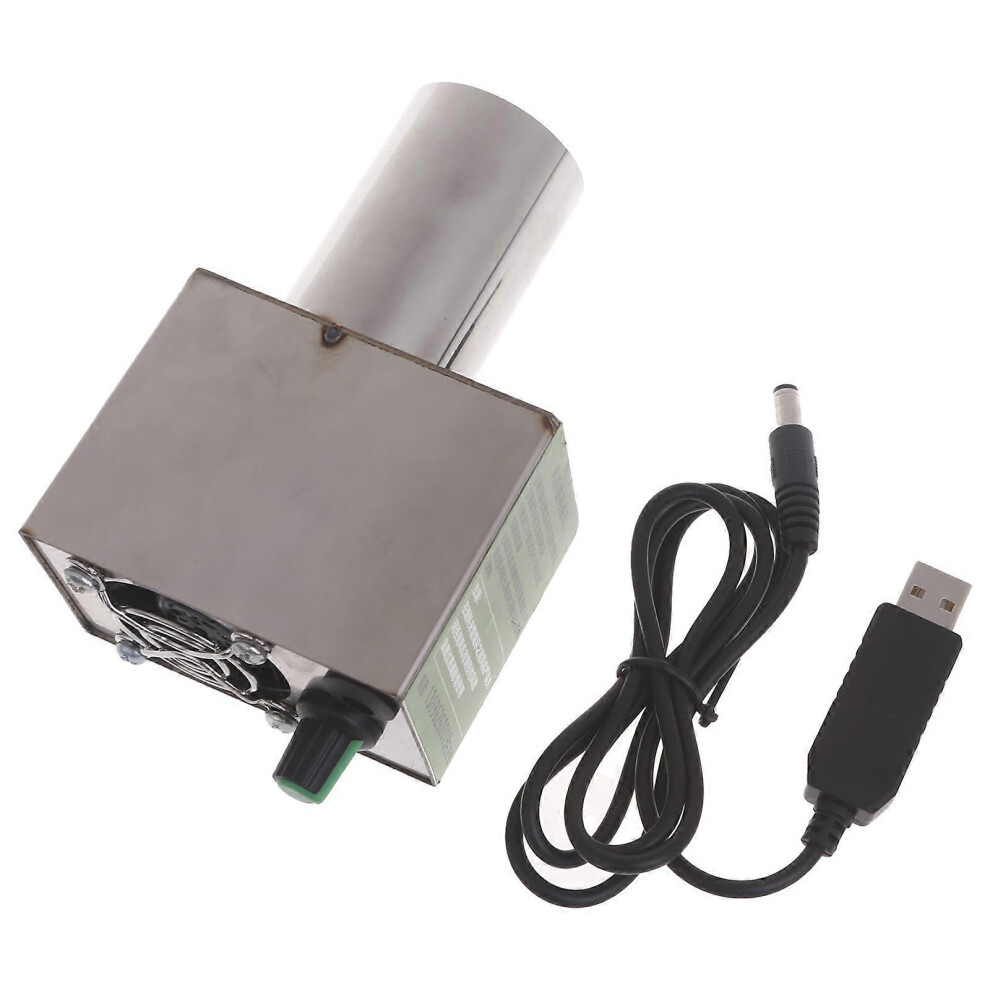 (42mm, One size) BBQ Fan Portable Air Turbo Blower USB5V2A Adjustable Speed Dual Fans For Barbecue Picnic Camping Fire Charcoal Stove