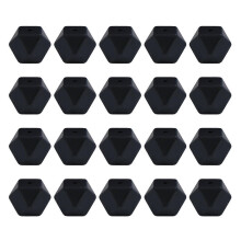 (granite color, One size) 20Pcs Octagonal Resin Beads for Bracelet Necklace Jewelry Making Geometric Beads 14mm Spacer Beads for Handmade Craft Black