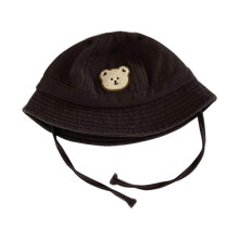 (Khaki, One size) Baby Fisherman Hat 10-24m Basin Hats with Cute Bear Pattern Children Cap Fashion Boys Girls Sun Protections Bucket Hat  Dark Grey