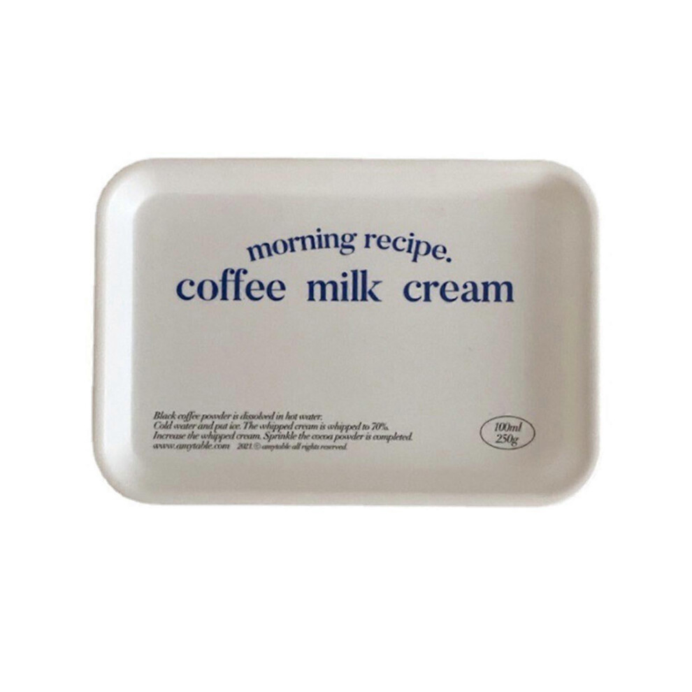 (As show, One size) Korean Style Letter Melamine Tray Coffee Shop Simple Breakfast Serve Plate for Dessert Cake Salad Sushi Desktop Storage Trays Party Supplies  White