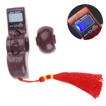 (As show, One size) Digital LCD Electronic Hand Tally Counter String Rotating Prayer Beads Counter for Meditation Yoga Relieve Tension Reset  C