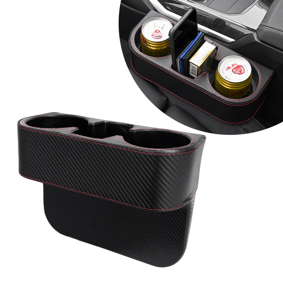 Car Cup Holder Gap Filler Organizer, Multifunctional Auto Front Console Gap Filler, Leather Storage Box 689788527499