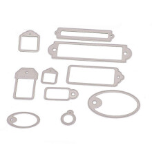 (As show, One size) Label Cutting Dies Stencil DIY Scrapbooking Embossing Album Paper Card Crafts Silver M