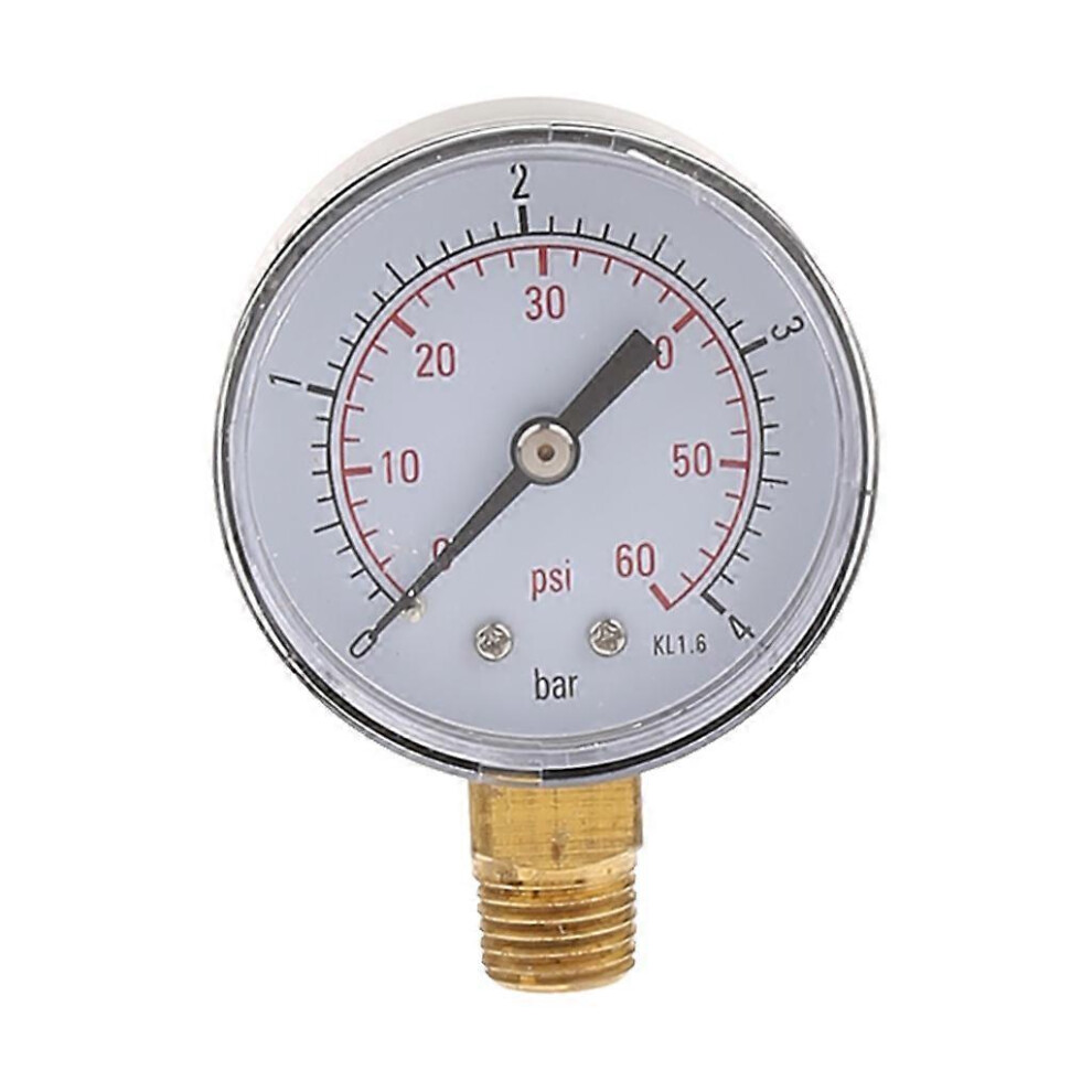 (As show, One size) Air Water Gas Pressure Gauge Vacuum Pressure Gauge Dial 0-60 PSI Pressure Gauge Pool Spa Filter Water Pressure Measuring  White