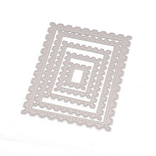 (As show, One size) Stamp Frame Cutting Dies Stencil DIY Scrapbooking Embossing Album Paper Crafts Silver M