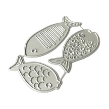 (As show, One size) Fish Metal Cutting Dies Stencil Scrapbooking DIY Album Stamp Paper Card Embossing Decor Craft Silver