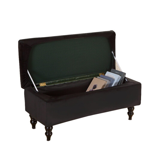 Stretch Velvet Ottoman Cover Footstool Protector Storage Ottoman Large