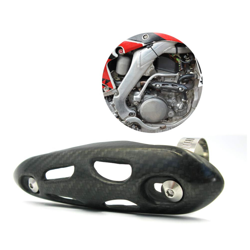 Motorcycle Exhaust Silencer, Abs Universal Carbon Fiber Exhaust Muffler Silencer Pipe Protector Heat Shield Decor Guard Motocross Dirt For Crf We Kxf 689788528427