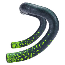 Bicycle Bar Tape Length 87.8 inches (2200 mm) x Width 1.2 inches (30 mm) Plugs – Super Sticky Kush Star Fade – Neon Yellow