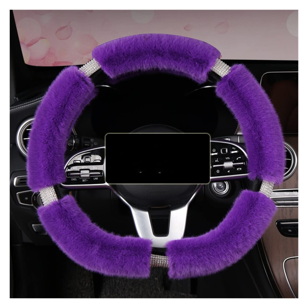 Car Steering Wheel Cover Set Car Steering Wheel Cover D Type Autumn And Winter Plush With Drill Breathable Warm Car Interior (Color : 5) 6493810776380