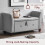 Vida Designs (Light Grey Linen) Seville Storage Ottoman Winged Padded Bench UKFR 5