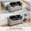 Vida Designs (Light Grey Linen) Seville Storage Ottoman Winged Padded Bench UKFR 4