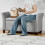 Vida Designs (Light Grey Linen) Seville Storage Ottoman Winged Padded Bench UKFR 3