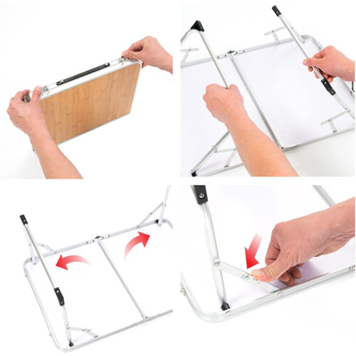 Folding Tables Mini Folding Table Outdoor Bamboo Wood Table Camping Bamboo Board Table Picnic BBQ Small Table Computer Table 2