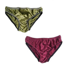 (L, 2 Color-C) 2pcs Men's Silk Briefs Mulberry Silk Briefs Men Seamless Underwear Sexy Bikini Beachwear
