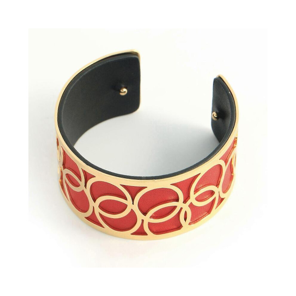 (0024 -red)Vintage Leather Bracelet For Women with Mariposa Pattern Georgette Interchangeable Style Double face Fashion jewelry gift for desktop/race