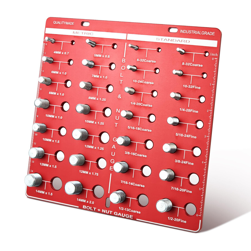 34 Thread Checker, Nut And Bolt Thread Checker, Bolt Size And Thread Gauge Identifier, Thread Pitch Gauge Standard Inch And Centimeter Ruler 6493810841200