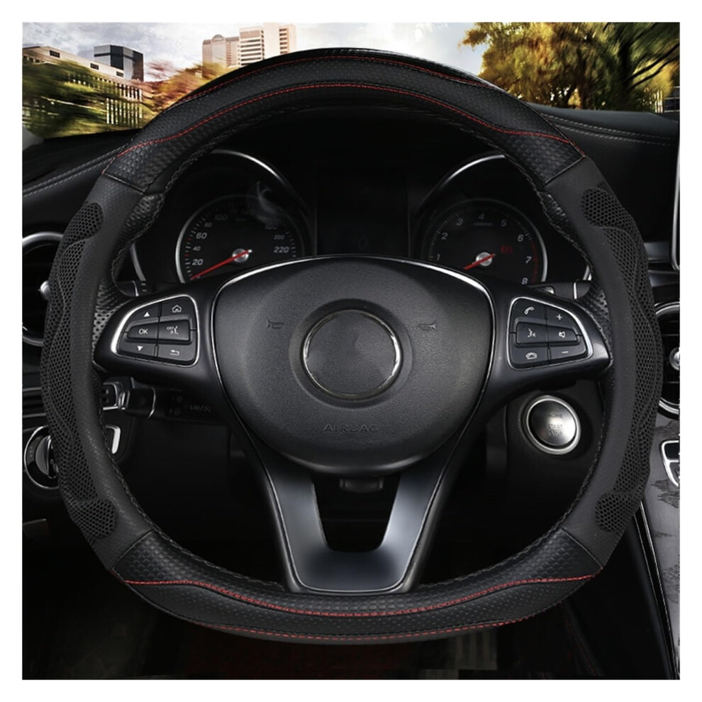 Car Steering Wheel Cover Set Car Steering Wheel Cover D Type Breathable Leather Elegant And Good With Car Interior Gifts (Color : 4) 6493810776915