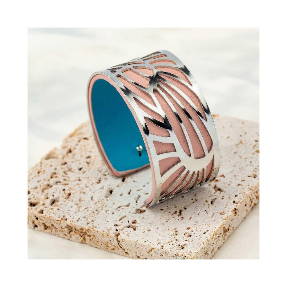 (0010-Pink)Vintage Leather Bracelet For Women with Mariposa Pattern Georgette Interchangeable Style Double face Fashion jewelry gift for desktop/race